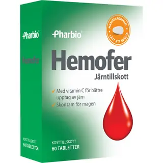 Produktfoto för Pharbio Hemofer Järn 60 tabletter