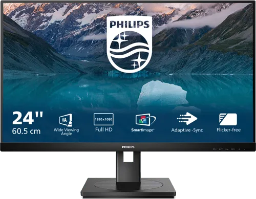 Alternativ bild 0 för Philips 242S9JML - S Line - LED-skärm - 24 (23.8 visbar) - 1920 x 1080 Full HD (1080p) @ 75 Hz - VA - 300 cd/m² - 3000:1 - 4 ms - HDMI, VGA, DisplayPort - högtalare - svart