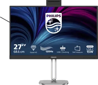 Produktfoto för Philips 27B2U4601H - 4000 Series - LED-skärm - 27 - 2560 x 1440 QHD @ 120 Hz - IPS - 1500:1 - HDMI, DisplayPort, USB-C - högtalare - silver, träkol