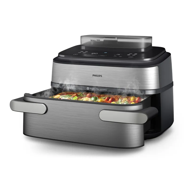 Bild 1 för Philips 5000 Series NA565 - Dubbel luftfritös - 9.5 liter - 2.75 kW - silver/svart