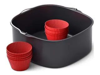 Produktfoto för Philips Airfryer Accessory HD9957/00 Bakset XXL, Grillpanna, Philips, HD9285, HD963X, HD965X, HD975X, HD976X, HD986X, HD987X, Svart, Metall, 208 mm