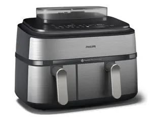 Produktfoto för Philips Airfryer Dual Basket 5000 Series NA555/00, med ånga, 9 l - Silver