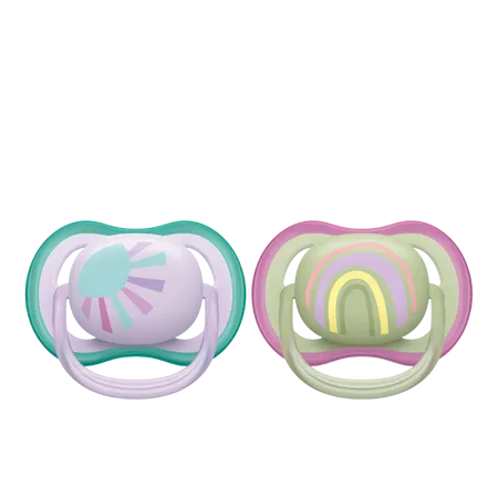 Bild 2 för Philips Avent Ultra Air Napp 0-6 månader Lila/Grön 2-pack