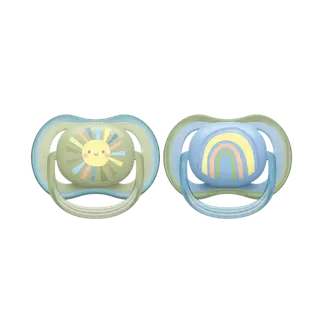Produktfoto för Philips Avent Ultra Air Napp 0-6 månader Ljusblå/Grön 2-pack