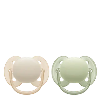 Produktfoto för Philips Avent Ultra Soft Napp 0-6 mån Grön/Beige 2-pack