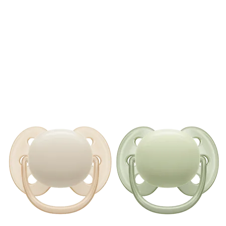 Bild 1 för Philips Avent Ultra Soft Napp 0-6 mån Grön/Beige 2-pack