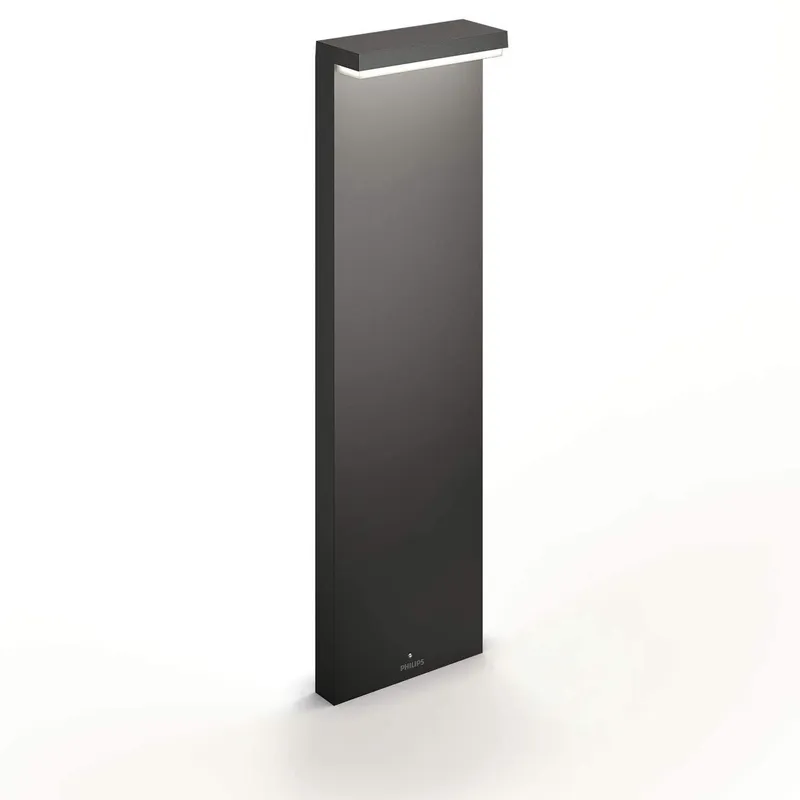 Bild 1 för Philips Bustan stolplampa 3,8 W, Väggbelysning för utomhusbruk, Antracit, Gjuten aluminium, IP44, Trädgård, Terass, I