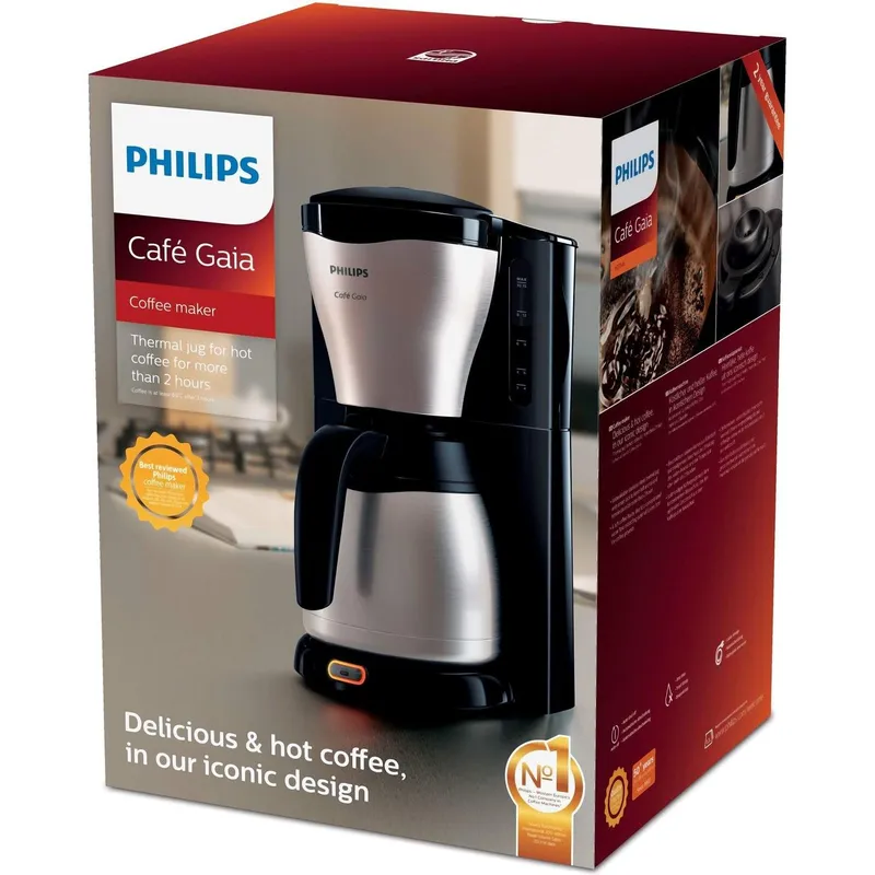 Bild 2 för Philips Café Gaia HD7548 - Kaffemaskin - 15 koppar - metall/svart