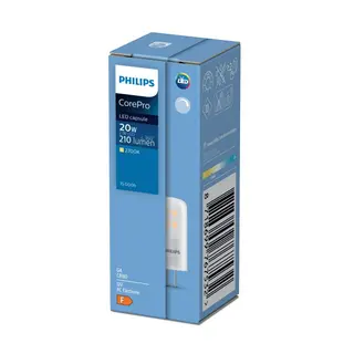 Produktfoto för Philips CorePro LEDcapsule LV - LED-glödlampa - form: kapsyl - G4 - 2.1 W (motsvarande 20 W) - klass A++ - varmt vitt ljus - 2700 K