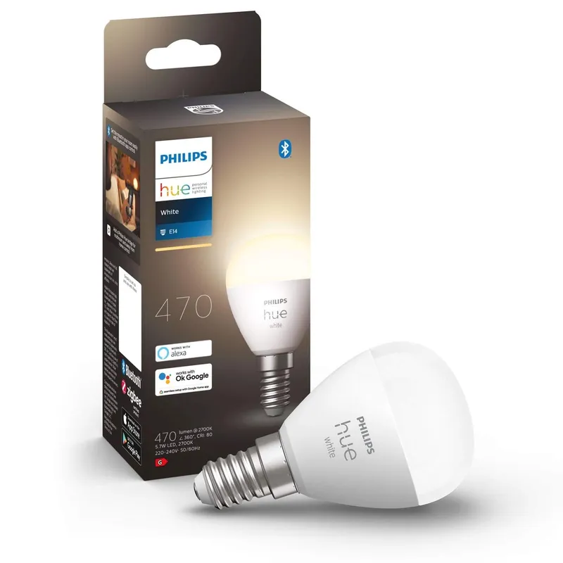 Bild 1 för Philips Hue - Philips Hue White 5,7W Bluetooth Klot E14 Philips Hue