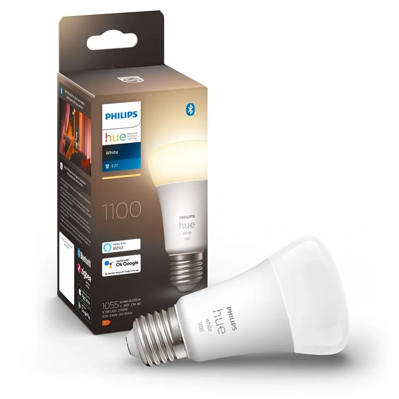 Bild 1 för Philips Hue - Philips Hue White 9,5W (1055lm) 2700K Bluetooth E27 Päronlampa Philips Hue
