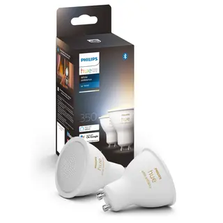 Produktfoto för Philips Hue - Philips Hue White Amb. 6W Bluetooth GU10 Päronlampa 2 pcs. Philips Hue