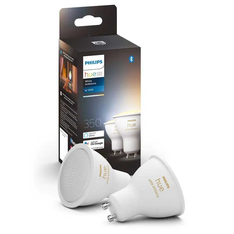 Bild 1 för Philips Hue - Philips Hue White Amb. 6W Bluetooth GU10 Päronlampa 2 pcs. Philips Hue