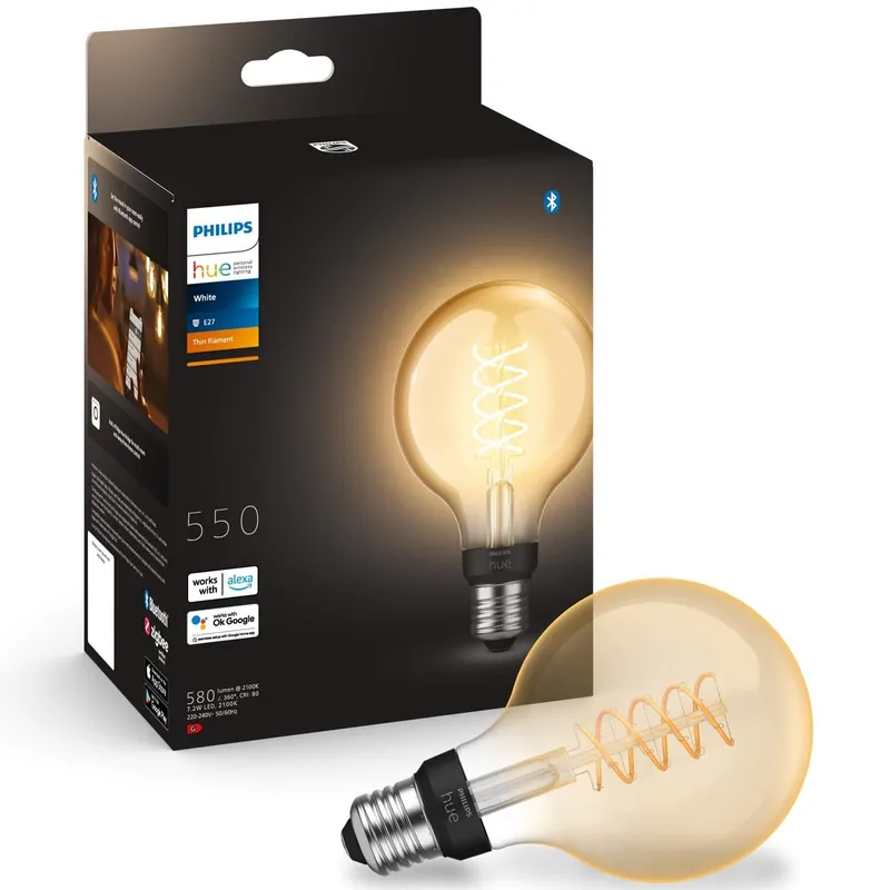 Bild 1 för Philips Hue - Philips Hue White Filament Bluetooth Ø93 E27 Philips Hue