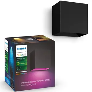 Produktfoto för Philips Hue - Resonate Hue Utomhus Vägglampa White&Color Amb. Black Philips Hue