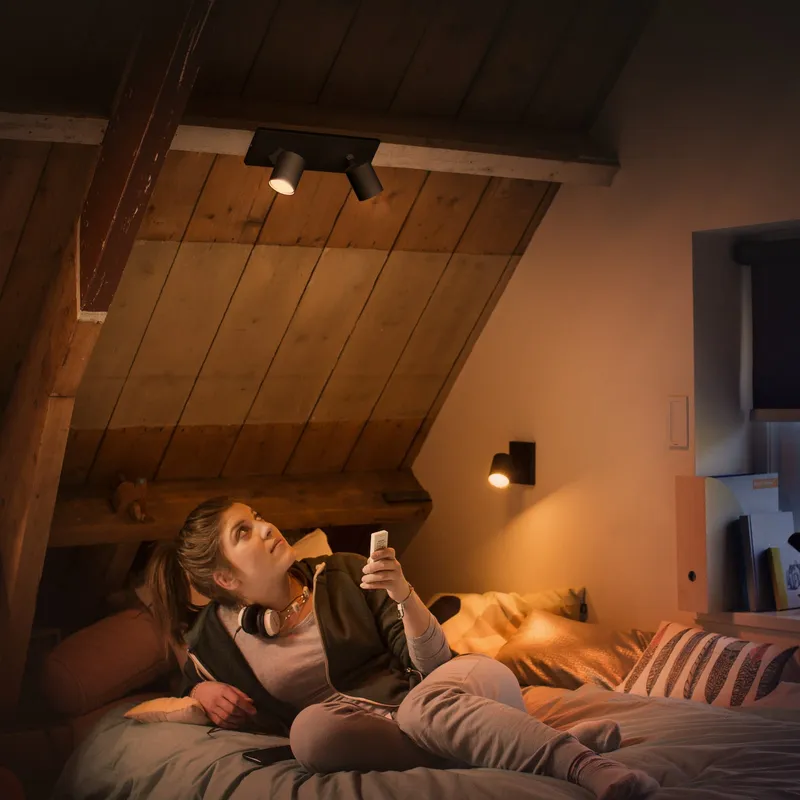 Bild 3 för Philips Hue Runner Dubbel Spotlight - Svart - Med Dimmer Switch