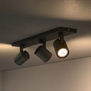 Produktfoto för Philips Hue Runner Trippel Spotlight - Svart - Med Dimmer Switch
