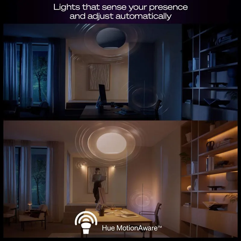 Bild 2 för Philips Hue Startpaket: 2 st E27 färgkompatibla smarta ljuskällor + Bridge Pro