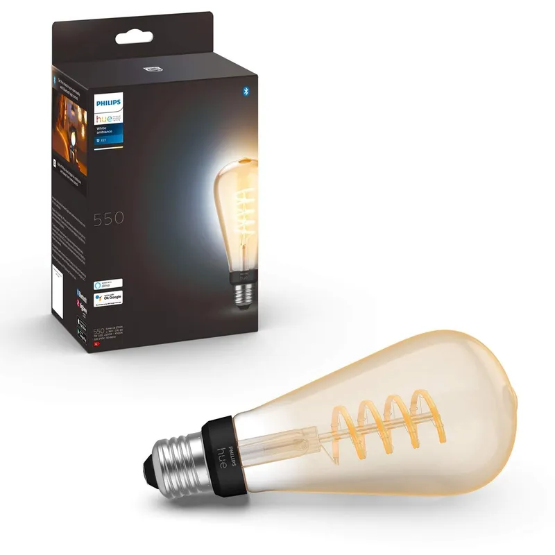 Bild 1 för Philips Hue White Ambiance Filament ST72 Edison - E27 glödlampa