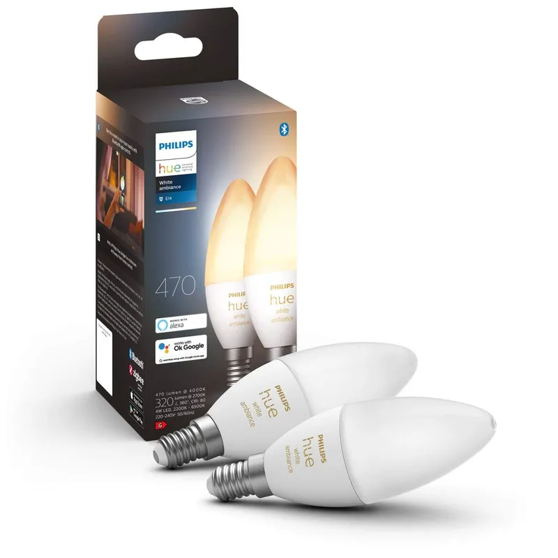 Bild 1 för Philips Hue White ambiance Kerte - E14-lampor - 2-pack