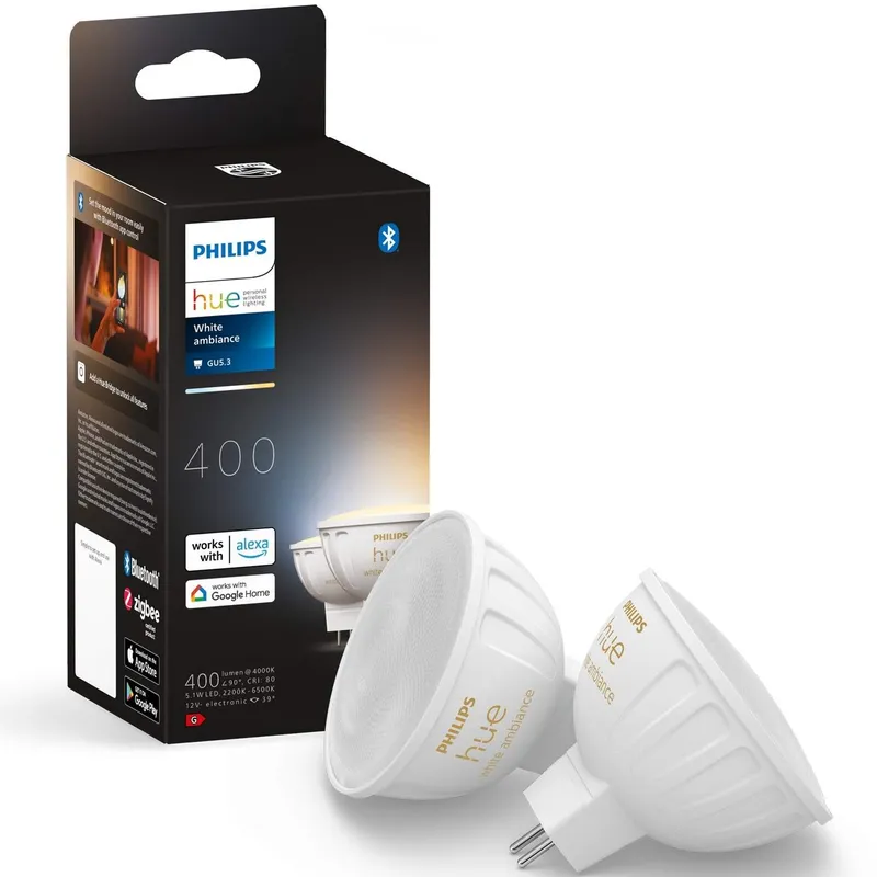 Bild 1 för Philips Hue White Ambiance MR16 - GU5.3-lampor - 2-pack