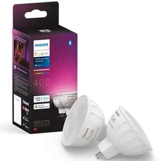 Produktfoto för Philips Hue White and Color Ambiance MR16 - GU5.3-lampor - 2-pack