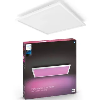 Produktfoto för Philips Hue White and Color Ambiance Surimu - Taklampspanel - LED - 600 x 600 mm - 60 W (motsvarande 100 W) - 16 miljoner färger/varmt till kallt vitt ljus - 2000-6500 K - fyrkantig - vit