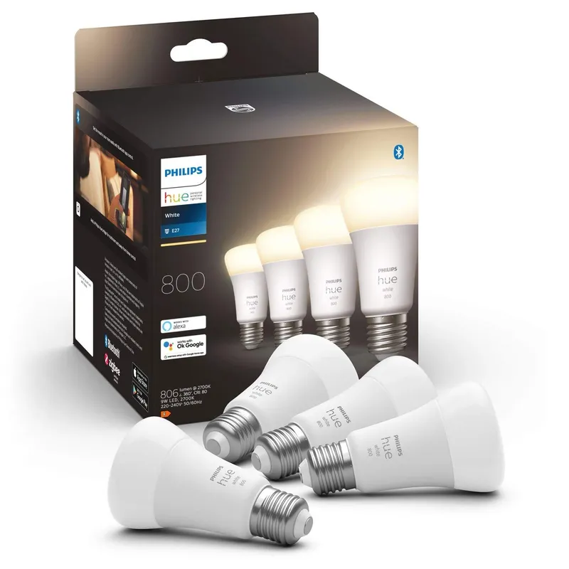 Bild 1 för Philips Hue White - E27-lampor - 4-pack