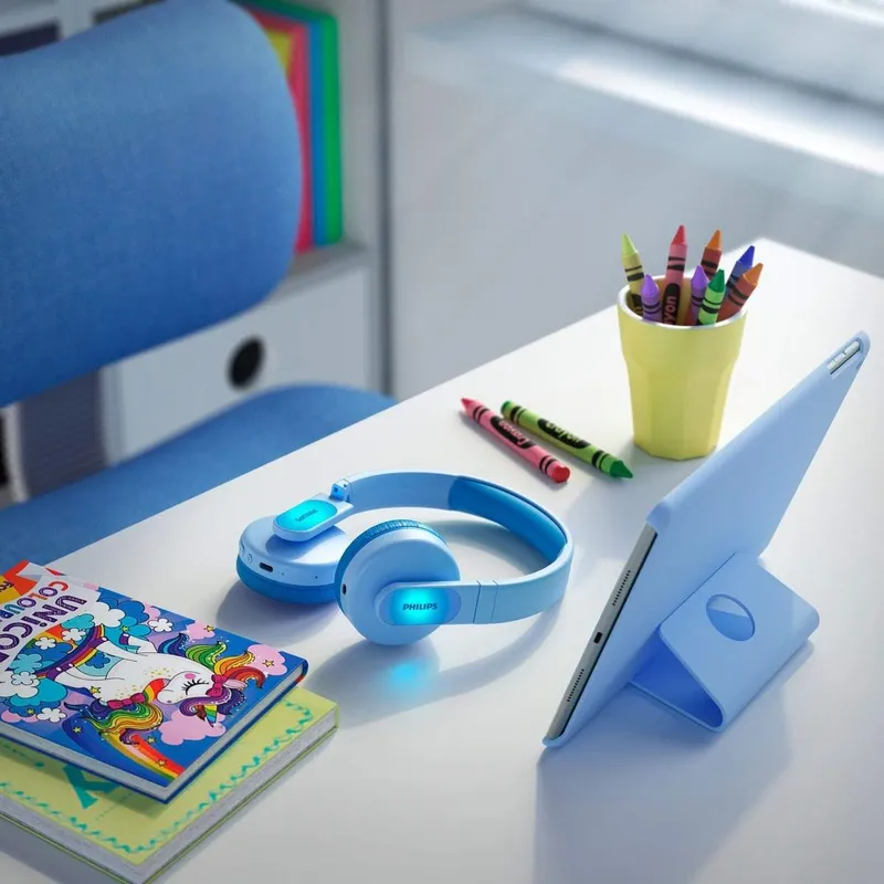 Bild 2 för Philips Kids TAK4206BL - Hörlurar - på örat - Bluetooth - trådlös, kabelansluten - 3,5 mm kontakt - blå