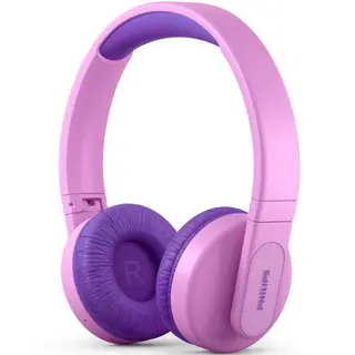 Produktfoto för Philips Kids TAK4206PK - Hörlurar - på örat - Bluetooth - trådlös, kabelansluten - 3,5 mm kontakt - rosa