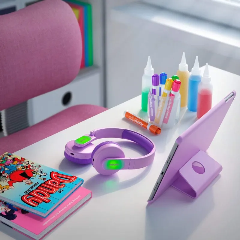 Bild 2 för Philips Kids TAK4206PK - Hörlurar - på örat - Bluetooth - trådlös, kabelansluten - 3,5 mm kontakt - rosa