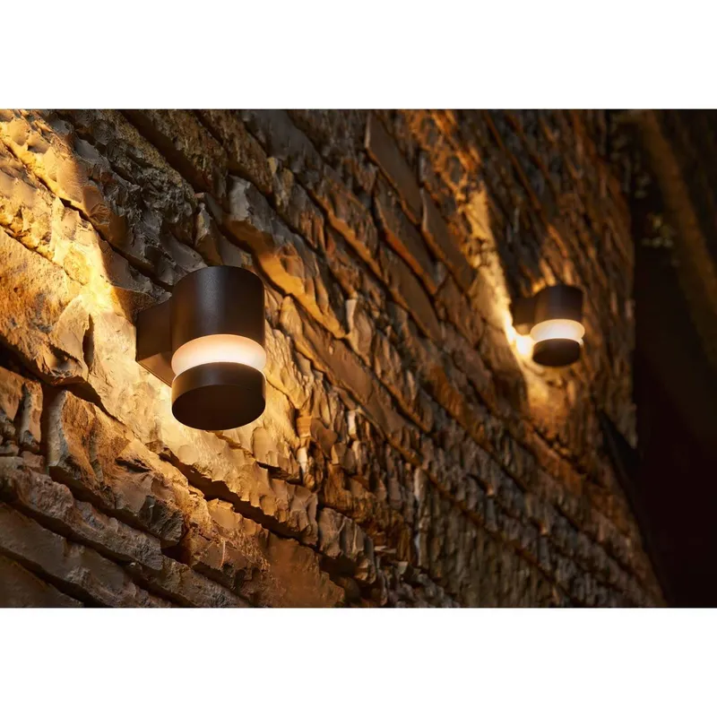 Bild 2 för Philips Laven vägglampa 6 W, Väggbelysning för utomhusbruk, Svart, Rostfritt stål, IP44, Fasad, Trädgård, Terass, II