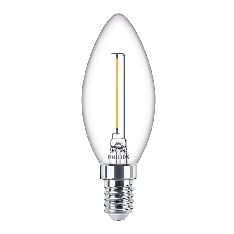 Bild 2 för Philips - LED-glödlampa med filament - form: B35 - klar finish - E14 - 1.4 W (motsvarande 15 W) - klass F - varmt vitt ljus - 2700 K