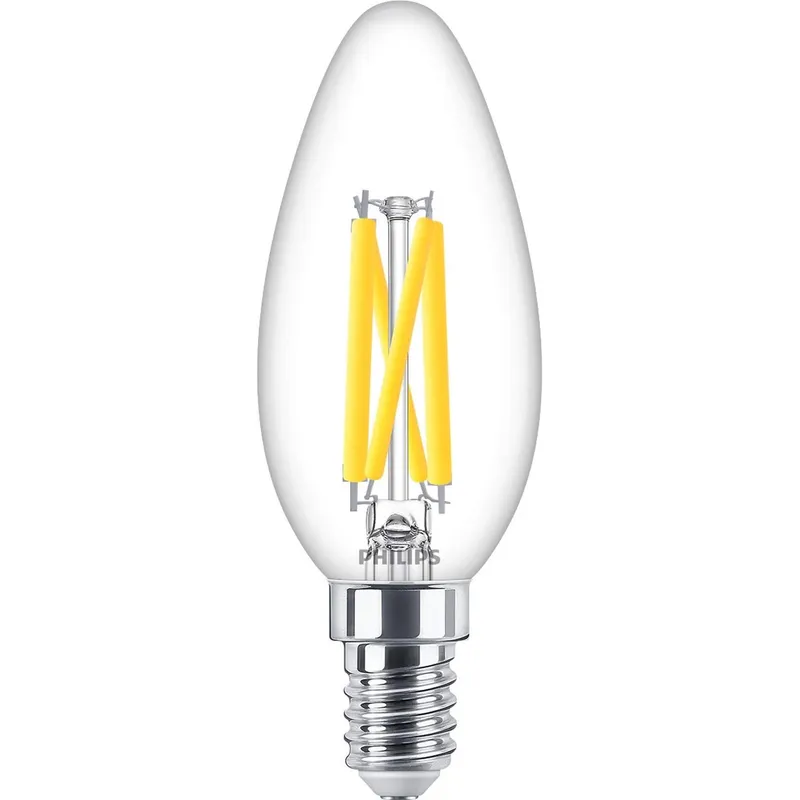Bild 2 för Philips - LED-glödlampa med filament - form: B35 - klar finish - E14 - 3.4 W (motsvarande 40 W) - klass D - varmt vitt ljus - 2200-2700 K