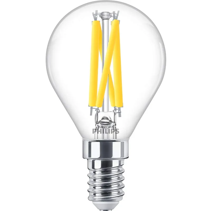 Bild 2 för Philips - LED-glödlampa med filament - form: P45 - klar finish - E14 - 3.4 W (motsvarande 40 W) - klass D - varmt vitt ljus - 2200-2700 K