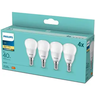 Produktfoto för Philips LED-glödlampa Mini-ball 5W/827 (40W) Frosted 4-pack E14
