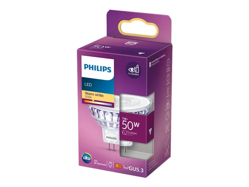 Alternativ bild 0 för Philips LED-glödlampa Spot 7W/827 (50W) 12V GU5.3