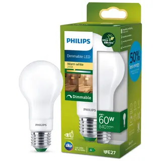 Produktfoto för Philips LED-glödlampa Standard 4W/827 (60W) Frosted Dimmable E27