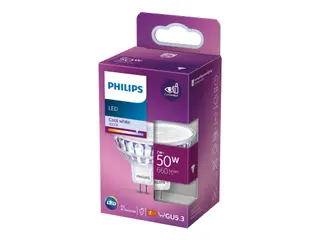 Produktfoto för Philips - LED-spotlight - form: MR16 - GU5.3 - 7 W (motsvarande 50 W) - klass F - varmt vitt ljus - 2700 K