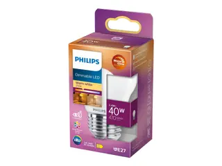 Produktfoto för Philips - Päronlampa LED 3,4W (470lm) Klot Dimbar E27