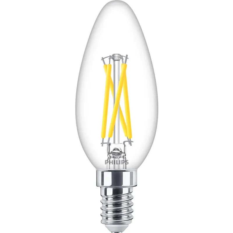 Bild 2 för Philips - Päronlampa LED 3W Glas Kron (300lm) Dimbar E14
