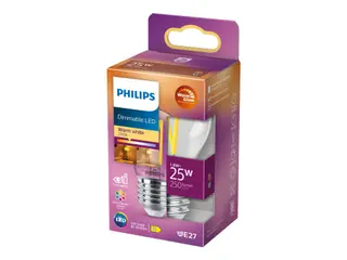 Produktfoto för Philips - Päronlampa LED Classic Filament 25W (340lm) Dim. Klot E27