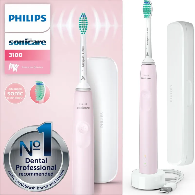 Alternativ bild 0 för Philips Sonicare 3100 series med resefodral Rosa