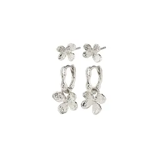 Produktfoto för Pilgrim AJANI örhängen 2-i-1 set, silverpläterade