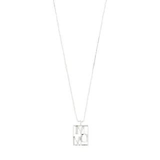 Produktfoto för Pilgrim Love Tag Halsband Mässing Silverpläterad 542416011 - Dam - Brass
