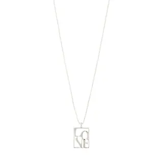 Produktfoto för Pilgrim Love Tag Halsband Mässing Silverpläterad 542416041 - Dam - Brass