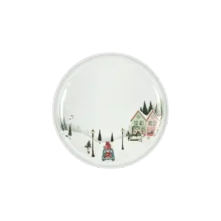 Produktfoto för Pillivuyt Plate flat straight edge Winter 20 cm White Ovenproof porcelain