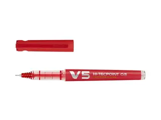 Produktfoto för Pilot Begreen Bläckkulpenna, Begreen Hi-Tecpoint V5 rollerballpenna med stift, extra tunn spets på 0,5 mm, röd