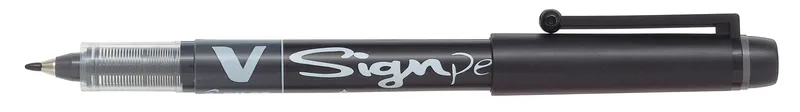 Alternativ bild 0 för Pilot Fineliner, V-Pen, mediumspets, 2 mm spets, svart pennkropp, svart bläck