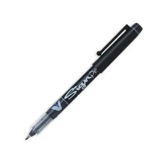 Produktfoto för Pilot Fineliner, V-Pen, mediumspets, 2 mm spets, svart pennkropp, svart bläck